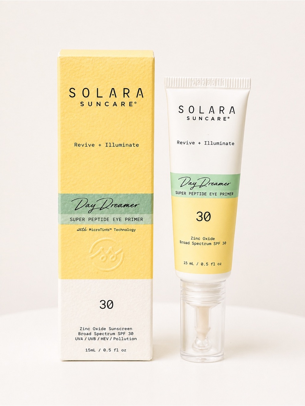 Solara Day Dreamer Super Peptide Eye Primer SPF 30 — Yellow